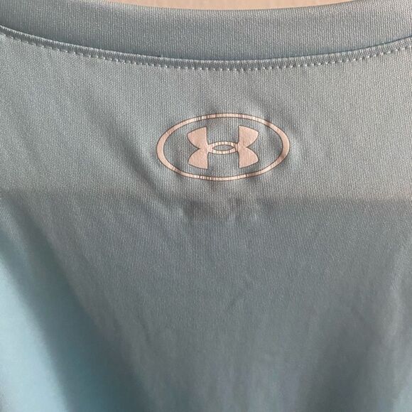 UA Under Armour Boy Light Blue Tank Top Sleeveless Shirt logo Loose Fit YXL XL - Picture 5 of 5